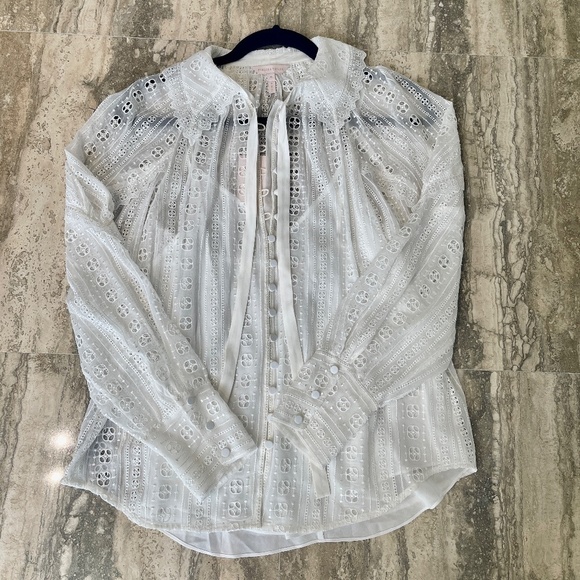 REBECCA TAYLOR EMBROIDERED BLOUSE TOP NEW WITH TAGS - Picture 7 of 10